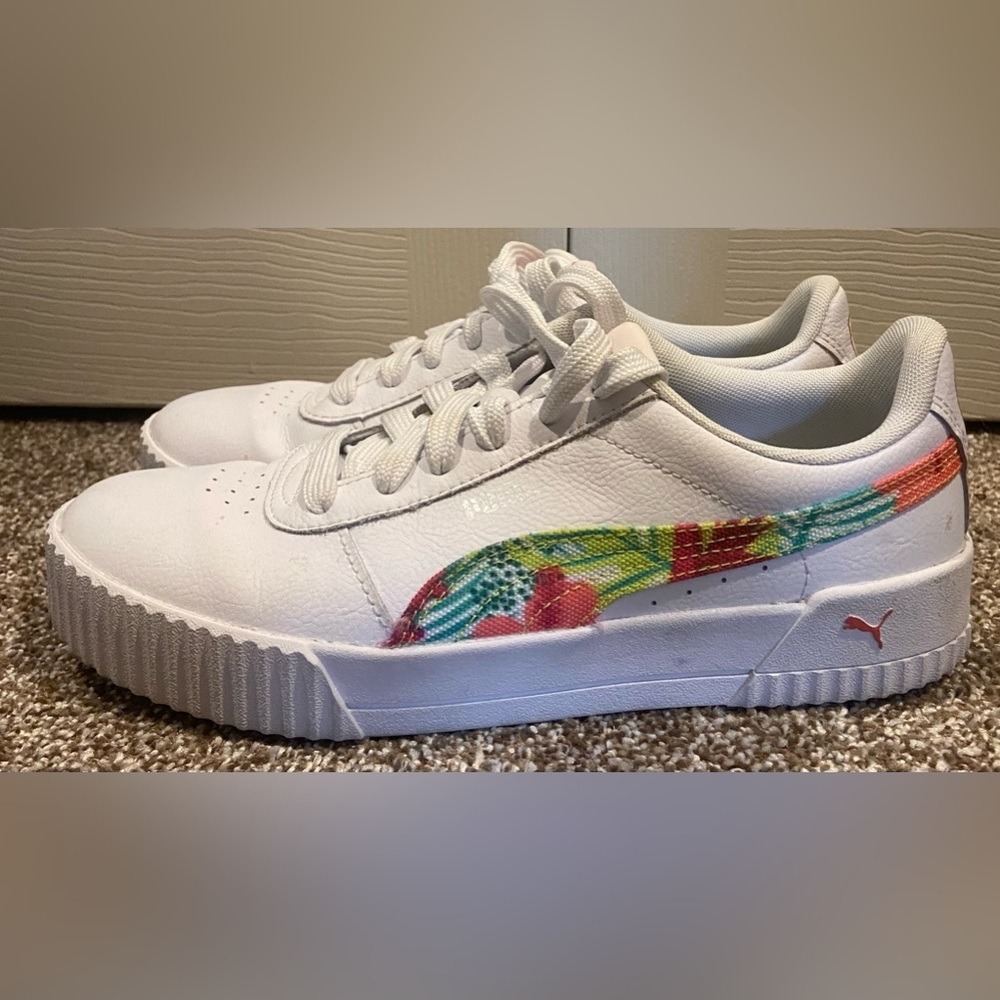 Puma Womens Carina 381326-01 White Casual Shoes Sneakers Size 9 Soft Foam